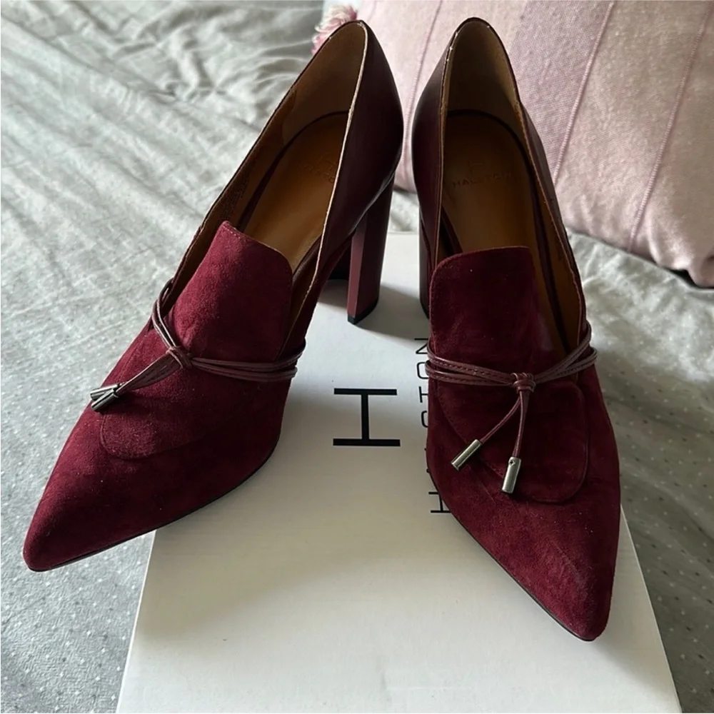 H by Halston leather block heels - Picture 1 of 9